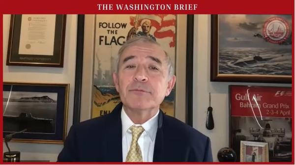 Harry Harris, former U.S. ambassador to South Korea, is seen speaking in a webinar hosted by the Washington Times Foundation, a think tank ba<em></em>sed in Washington, on Jan. 3, 2023 in this captured image. (Yonhap)