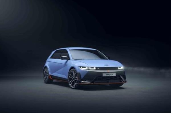 This file photo, provided by Hyundai Motor, shows the exterior design of the Io<em></em>niq 5 N, the first battery-powered model under its high-performance N brand. (PHOTO NOT FOR SALE) (Yonhap) 