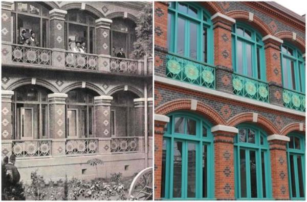 This composite image provided by the Cultural Heritage Administration shows past (L) and present views of Dondeokjeon, a historic Western-style building in Seoul's Deoksu Palace used as a royal guesthouse during the Korean Empire (1897-1910). (PHOTO NOT FOR SALE) (Yonhap)
