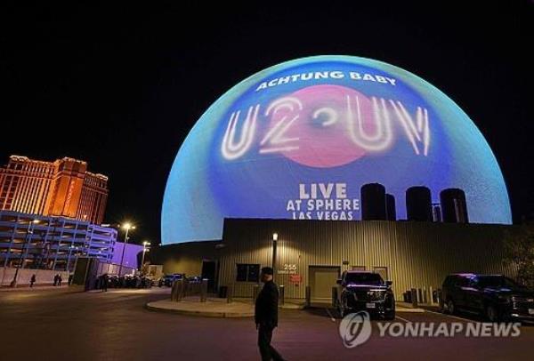 This AFP photo shows the Sphere in Las Vegas on Sept. 29, 2023. (Yonhap)