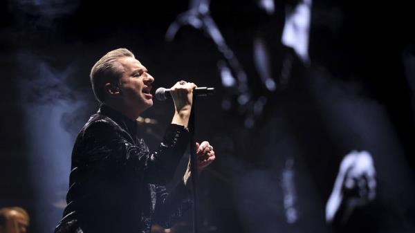 Dave Gahan of Depeche Mode performs at the United Center in Chicago on April 5 on its Memento Mori World Tour.