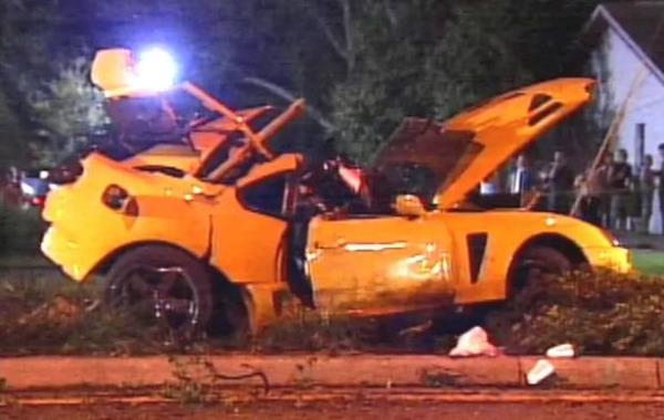 Nick Hogan's crashed Toyota Supra, 2007