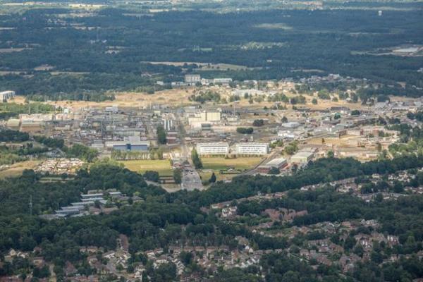 The tiny village of Aldermaston is dwarfed by the giant site (file)