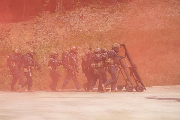 American soldiers from the 59th Chemical, Biological, Radiological, Nuclear Company co<em></em>nduct missions during a rotatio<em></em>nal deployment near the Demilitarized Zone separating the two Koreas, in this photo released by the Indo-Pacific Command on Nov. 29, 2023. (PHOTO NOT FOR SALE) (Yonhap)