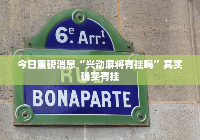 今日重磅消息“兴动麻将有挂吗”其实确实有挂