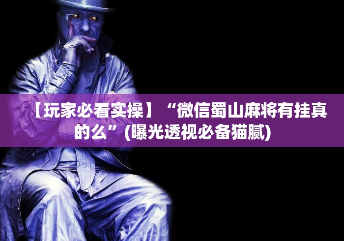 【玩家必看实操】“微信蜀山麻将有挂真的么”(曝光透视必备猫腻)