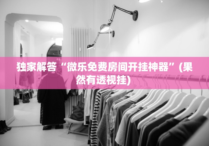 独家解答“微乐免费房间开挂神器”(果然有透视挂) 