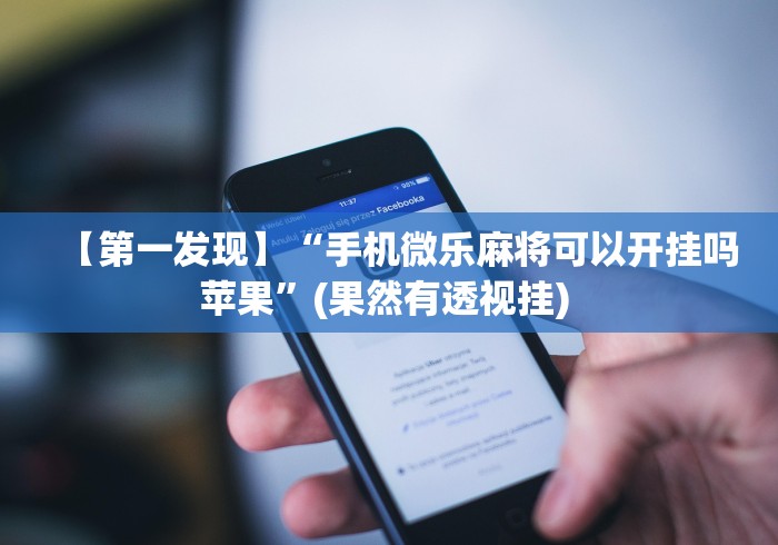 【第一发现】“手机微乐麻将可以开挂吗苹果”(果然有透视挂) 