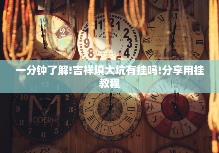 一分钟了解!吉祥填大坑有挂吗!分享用挂教程