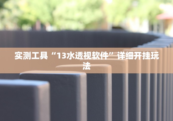 实测工具“13水透视软件”详细开挂玩法