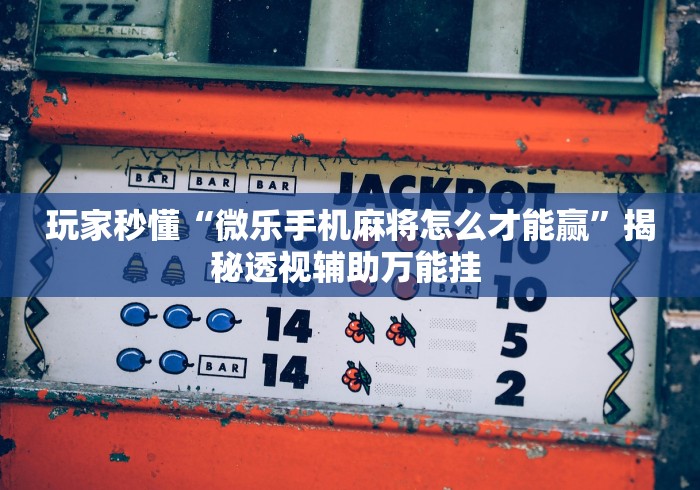 玩家秒懂“微乐手机麻将怎么才能赢”揭秘透视辅助万能挂 玩家秒懂“微乐手机麻将怎么才能赢”揭秘透视辅助万能挂