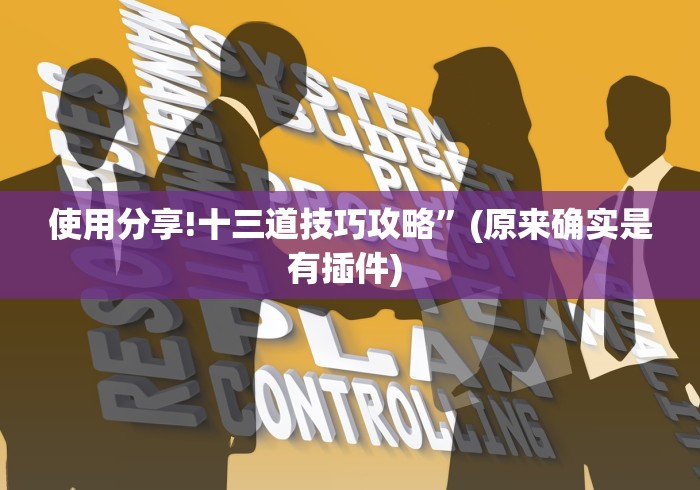 使用分享!十三道技巧攻略”(原来确实是有插件) 