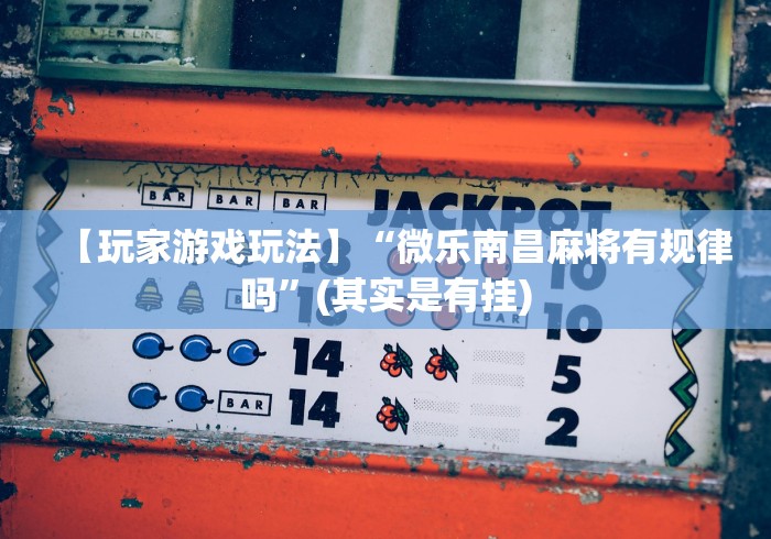 【玩家游戏玩法】“微乐南昌麻将有规律吗”(其实是有挂)