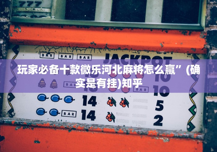 玩家必备十款微乐河北麻将怎么赢”(确实是有挂)知乎 玩家必备十款微乐河北麻将怎么赢”(确实是有挂)知乎