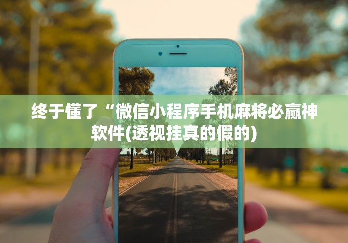 终于懂了“微信小程序手机麻将必赢神软件(透视挂真的假的)