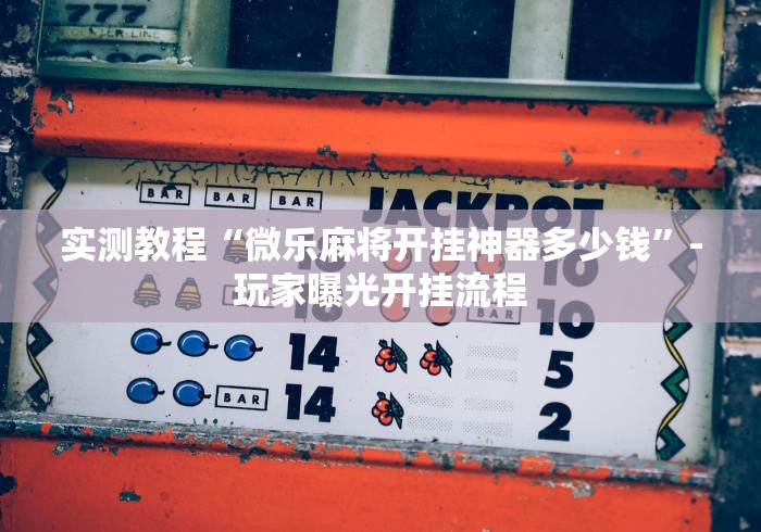 实测教程“微乐麻将开挂神器多少钱”-玩家曝光开挂流程