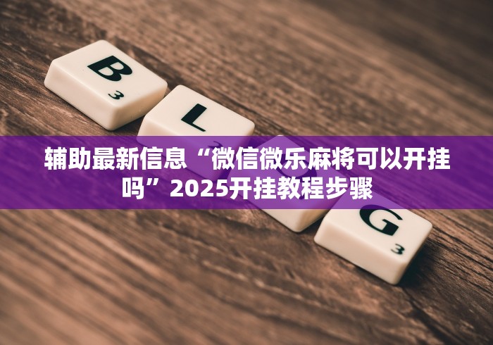 辅助最新信息“微信微乐麻将可以开挂吗”2025开挂教程步骤