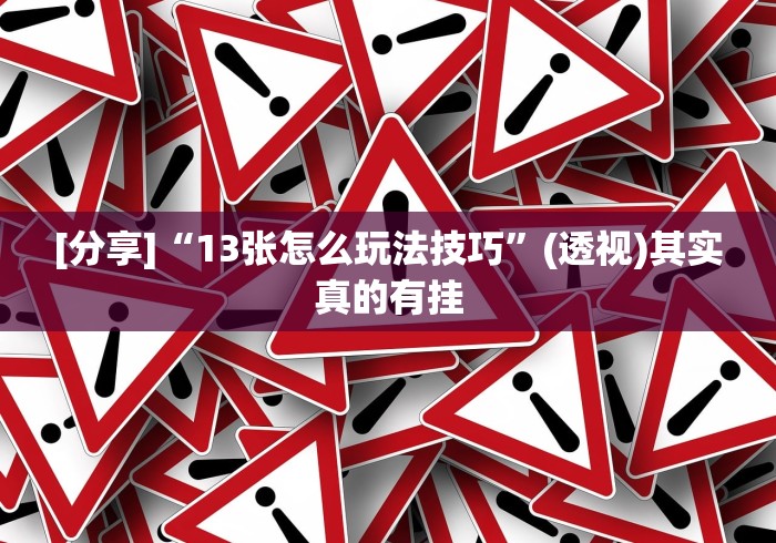 [分享]“13张怎么玩法技巧”(透视)其实真的有挂