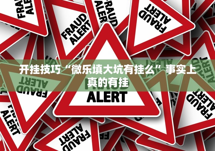 开挂技巧“微乐填大坑有挂么”事实上真的有挂