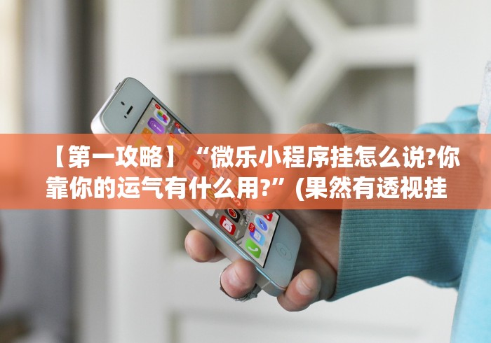 【第一攻略】“微乐小程序挂怎么说?你靠你的运气有什么用?”(果然有透视挂)