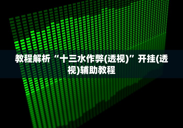 教程解析“十三水作弊(透视)”开挂(透视)辅助教程