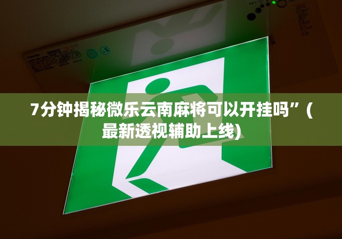 7分钟揭秘微乐云南麻将可以开挂吗”(最新透视辅助上线)