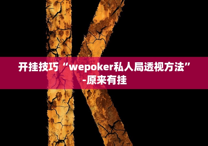 开挂技巧“wepoker私人局透视方法”-原来有挂