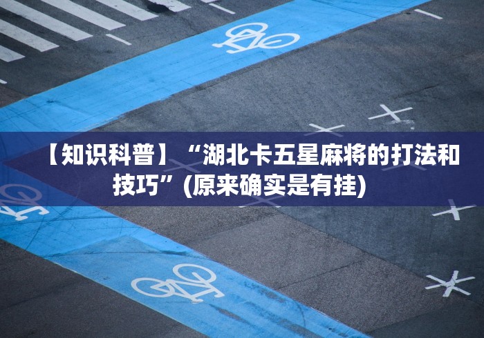 【知识科普】“湖北卡五星麻将的打法和技巧”(原来确实是有挂) 