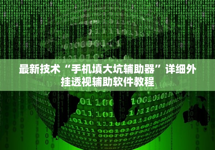 最新技术“手机填大坑辅助器	”详细外挂透视辅助软件教程