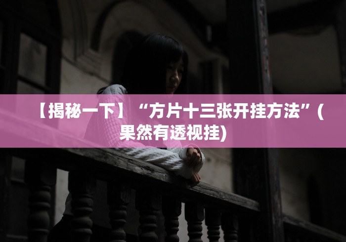 【揭秘一下】“方片十三张开挂方法”(果然有透视挂)