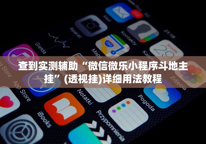 查到实测辅助“微信微乐小程序斗地主挂	”(透视挂)详细用法教程