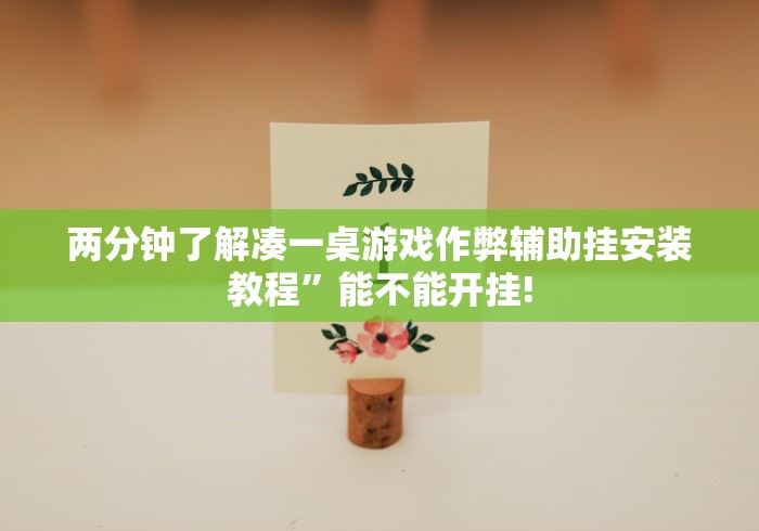 两分钟了解凑一桌游戏作弊辅助挂安装教程”能不能开挂!