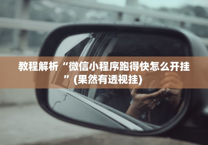 教程解析“微信小程序跑得快怎么开挂”(果然有透视挂) 