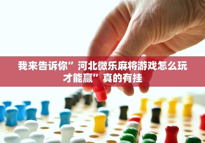 我来告诉你	”河北微乐麻将游戏怎么玩才能赢”真的有挂