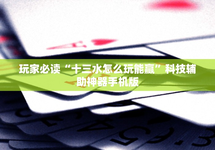 玩家必读“十三水怎么玩能赢”科技辅助神器手机版