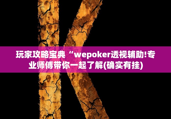 玩家攻略宝典“wepoker透视辅助!专业师傅带你一起了解(确实有挂) 玩家攻略宝典“wepoker透视辅助!专业师傅带你一起了解(确实有挂)
