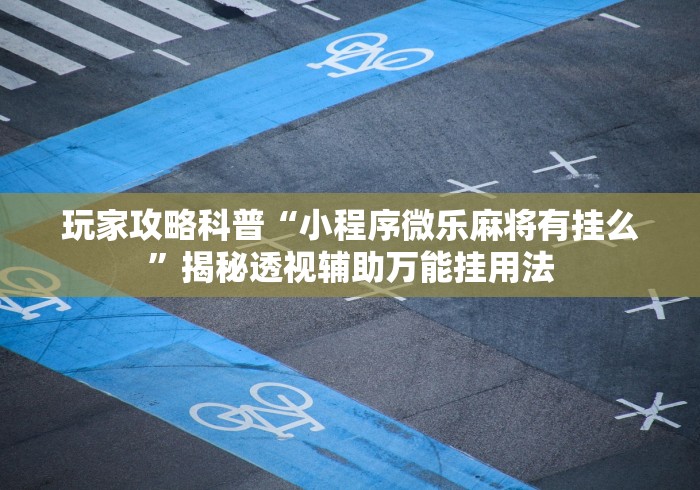 玩家攻略科普“小程序微乐麻将有挂么”揭秘透视辅助万能挂用法