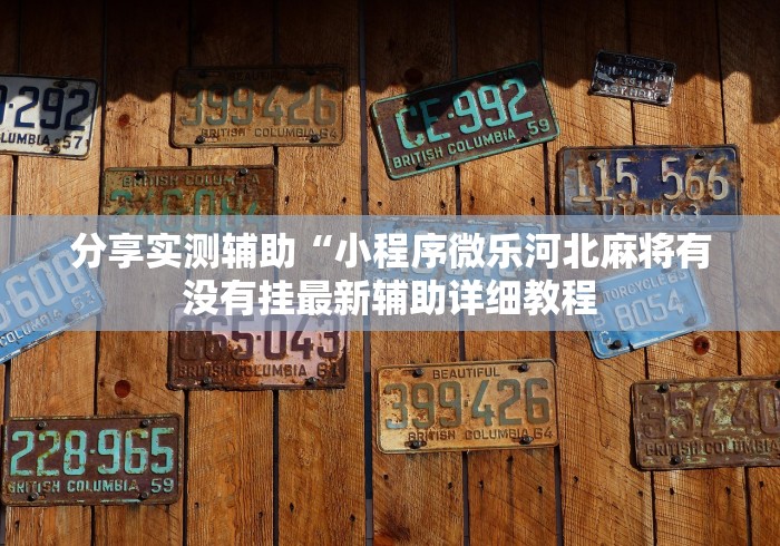 分享实测辅助“小程序微乐河北麻将有没有挂最新辅助详细教程 分享实测辅助“小程序微乐河北麻将有没有挂最新辅助详细教程